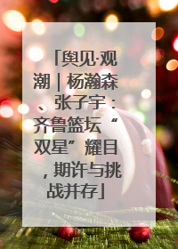 舆见·观潮｜杨瀚森、张子宇：齐鲁篮坛“双星”耀目，期许与挑战并存