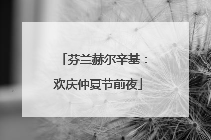 芬兰赫尔辛基：欢庆仲夏节前夜