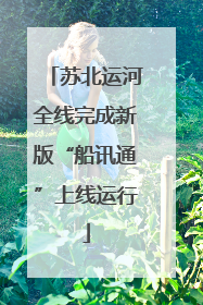 苏北运河全线完成新版“船讯通”上线运行