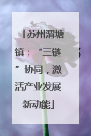 苏州渭塘镇：“三链”协同，激活产业发展新动能