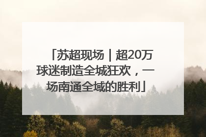 苏超现场｜超20万球迷制造全城狂欢，一场南通全域的胜利