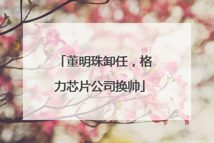 董明珠卸任，格力芯片公司换帅