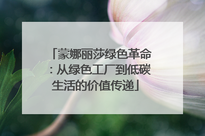 蒙娜丽莎绿色革命：从绿色工厂到低碳生活的价值传递