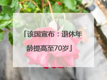 该国宣布：退休年龄提高至70岁