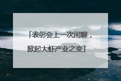 表彰会上一次闲聊，掀起大虾产业之变