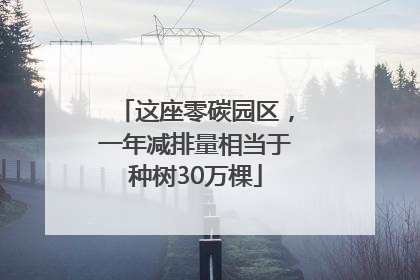 这座零碳园区，一年减排量相当于种树30万棵