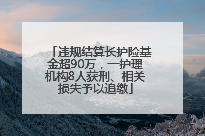 违规结算长护险基金超90万，一护理机构8人获刑、相关损失予以追缴