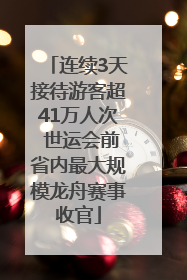 连续3天接待游客超41万人次 世运会前省内最大规模龙舟赛事收官