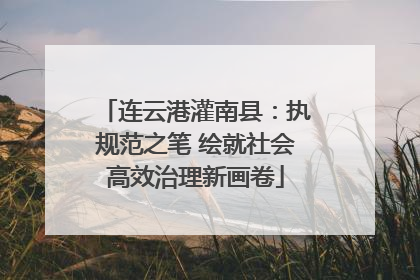 连云港灌南县：执规范之笔 绘就社会高效治理新画卷