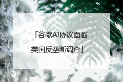 谷歌AI协议面临美国反垄断调查