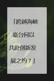 跨越海峡 嘉台何以共赴创新发展之约？