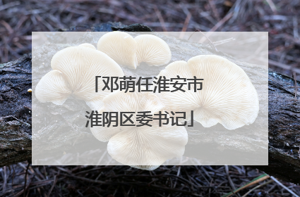 邓萌任淮安市淮阴区委书记