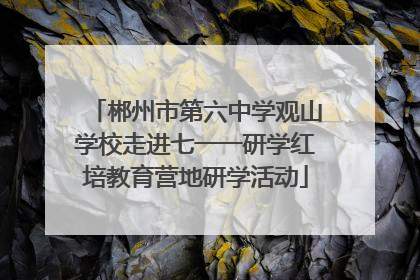 郴州市第六中学观山学校走进七一一研学红培教育营地研学活动