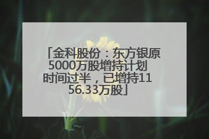 金科股份：东方银原5000万股增持计划时间过半，已增持1156.33万股