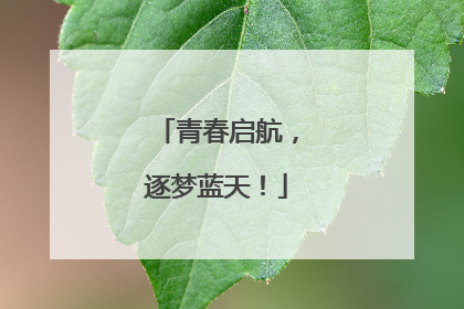 青春启航，逐梦蓝天！