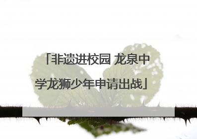 非遗进校园 龙泉中学龙狮少年申请出战