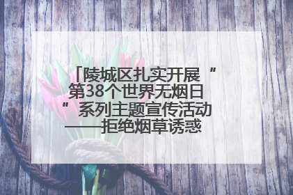 陵城区扎实开展“第38个世界无烟日”系列主题宣传活动——拒绝烟草诱惑 对第一支烟说不