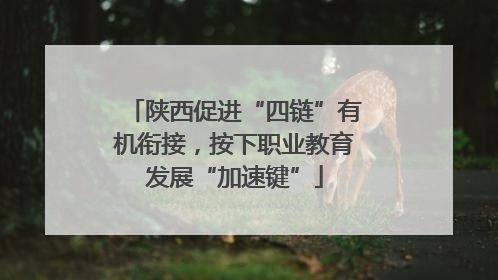 陕西促进“四链”有机衔接，按下职业教育发展“加速键”
