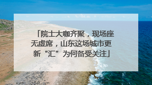 院士大咖齐聚，现场座无虚席，山东这场城市更新“汇”为何备受关注