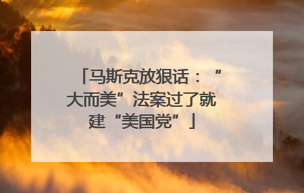 马斯克放狠话：“大而美”法案过了就建“美国党”