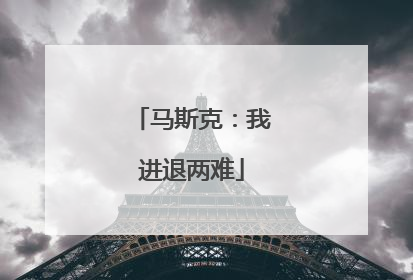 马斯克：我进退两难