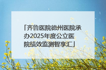 齐鲁医院德州医院承办2025年度公立医院绩效监测智享汇