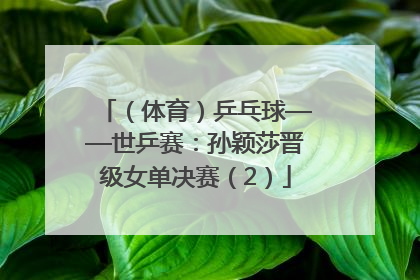 （体育）乒乓球——世乒赛：孙颖莎晋级女单决赛（2）