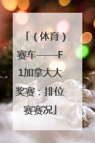 （体育）赛车——F1加拿大大奖赛：排位赛赛况