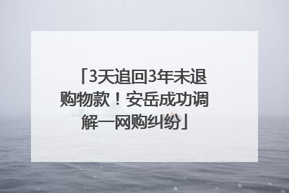 3天追回3年未退购物款！安岳成功调解一网购纠纷