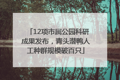 12项市属公园科研成果发布，青头潜鸭人工种群规模破百只