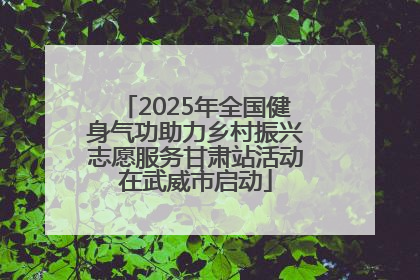 2025年全国健身气功助力乡村振兴志愿服务甘肃站活动在武威市启动
