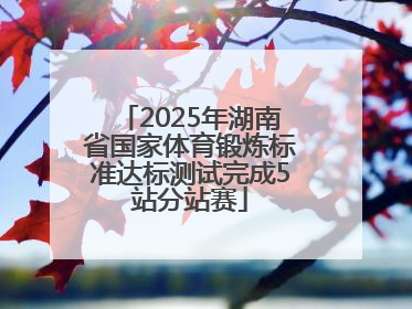 2025年湖南省国家体育锻炼标准达标测试完成5站分站赛