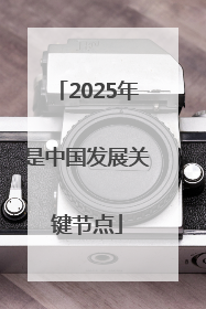 2025年是中国发展关键节点