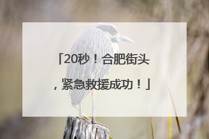 20秒！合肥街头，紧急救援成功！