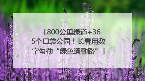 800公里绿道+365个口袋公园！长春用数字勾勒“绿色通勤路”