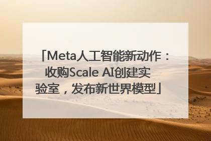 Meta人工智能新动作：收购Scale AI创建实验室，发布新世界模型