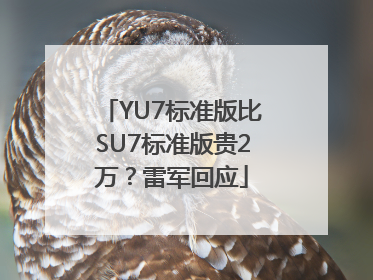 YU7标准版比SU7标准版贵2万？雷军回应